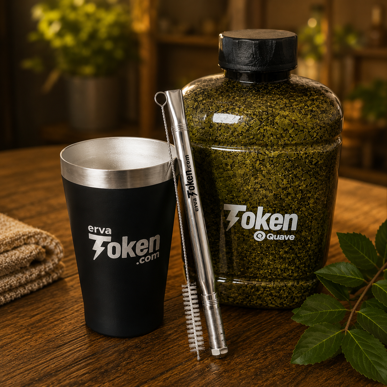 Kit Token Starter Pack: Erva 250g + Cuia 150ml + Bomba 16cm